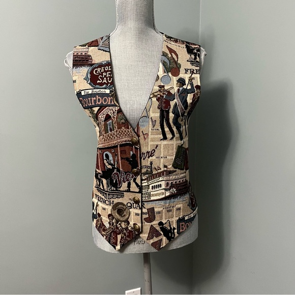 CHUGA CHUGA embroidered New Orleans jazz Vest  unisex size Large music - Picture 2 of 10